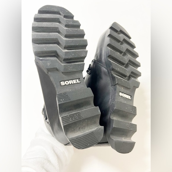 Sorel Womens Black Joan of Arctic III Wedge Lace Up Leather Boots Size 9.5 - Picture 8 of 9